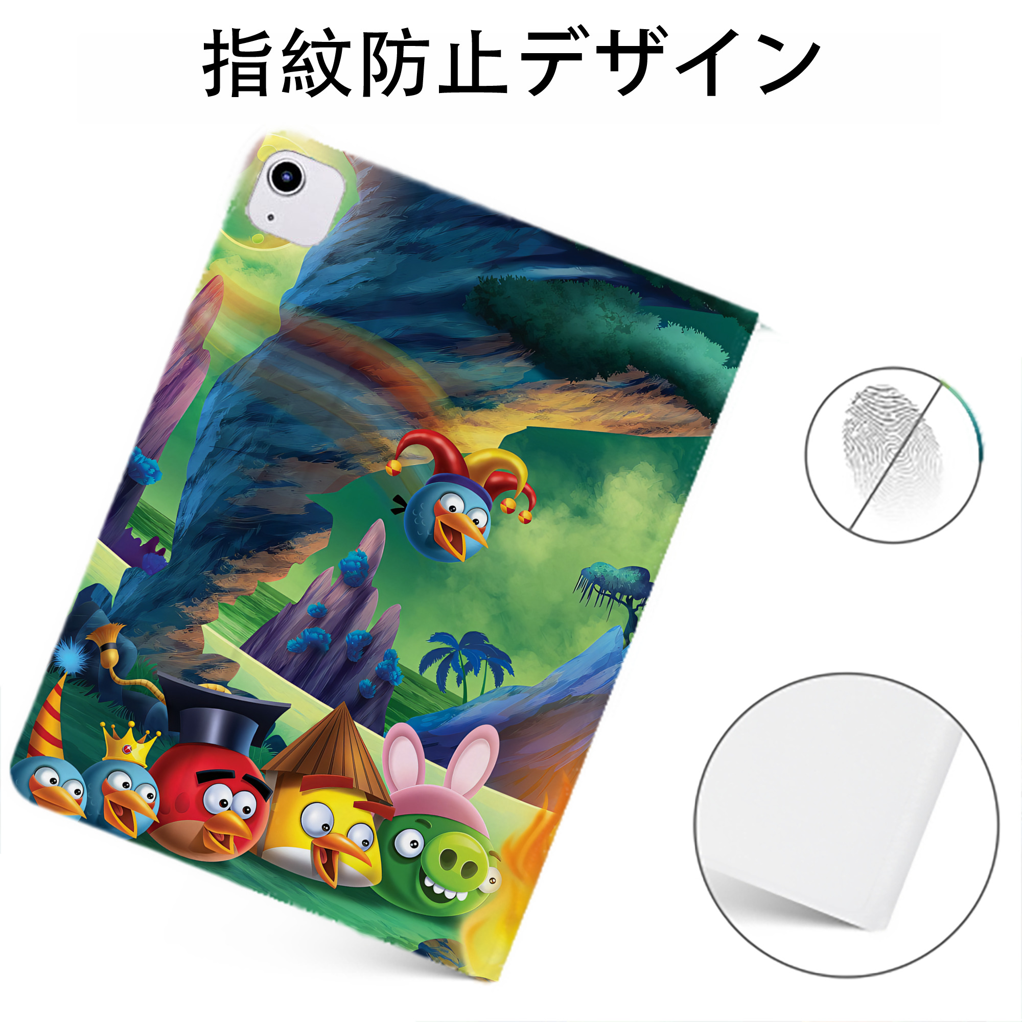 （画像用） Angry Birds アングリーバード IPadケース ペンホルダー付き ブックスタイルデザイン